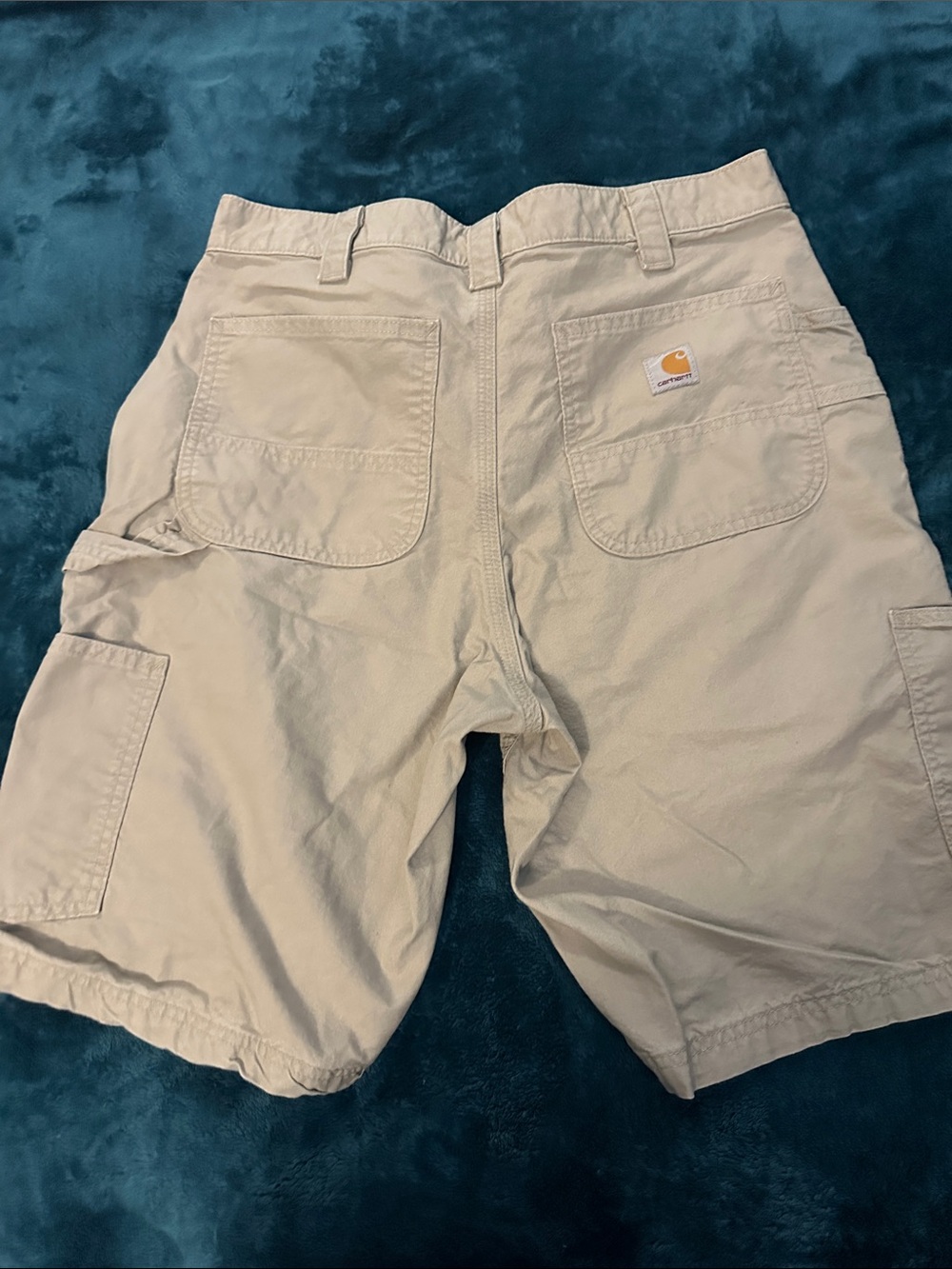 Carhartt Men's Tan Cargo Work Shorts - Utility Pockets